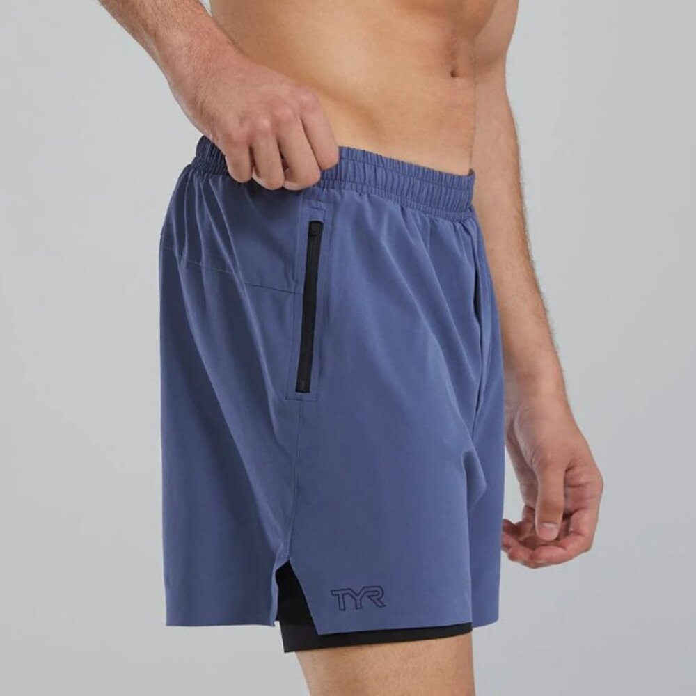 TYR Hydrosphere Men's Lined 6" Momentum Shorts - Blue - NWT